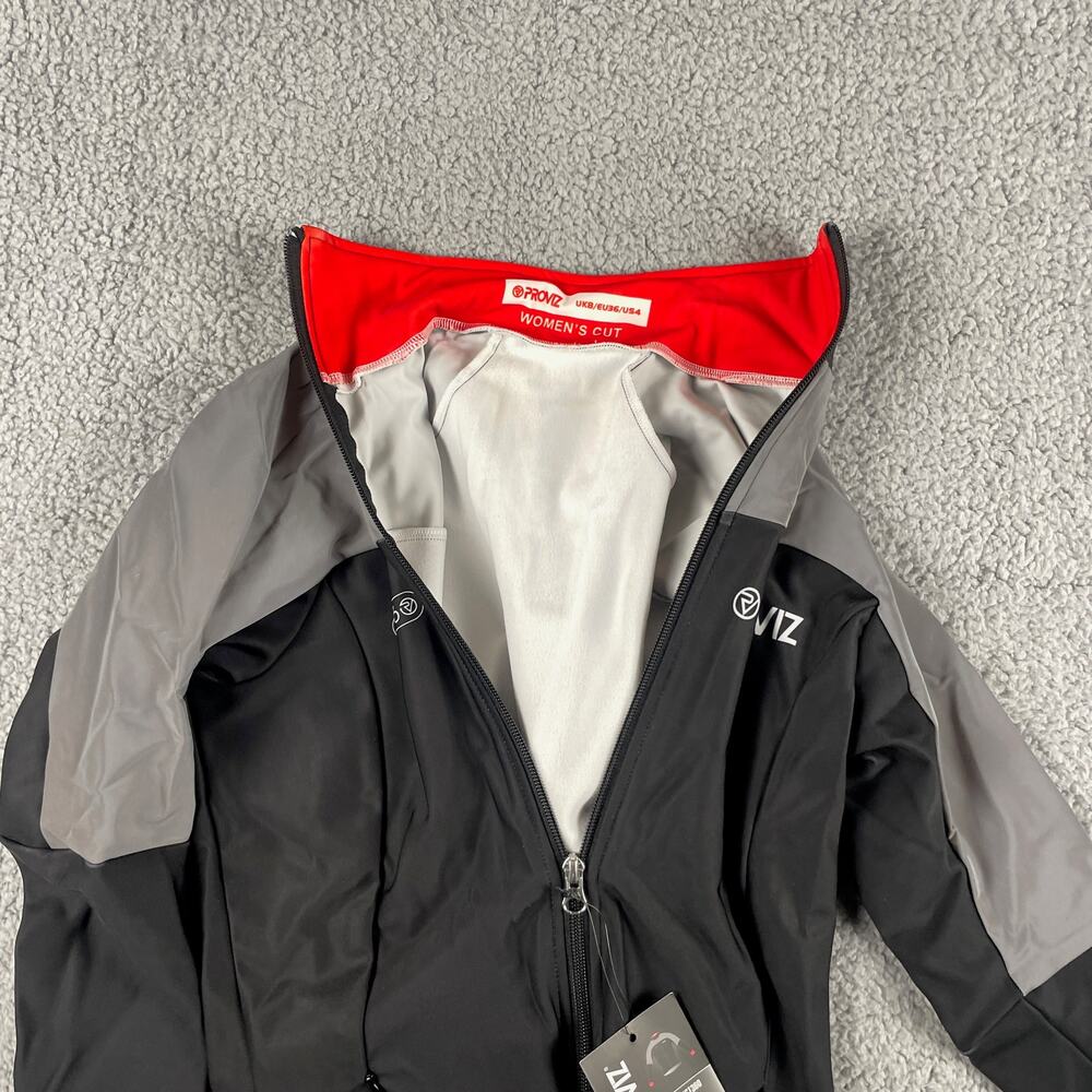 Proviz Women's US 4 Black Gray Red Reflect360 Elite Cycling Reflective Jacket - Picture 11 of 16
